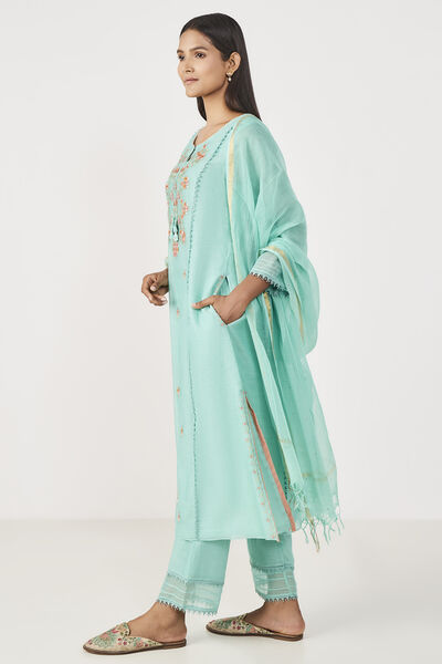 Suditi Kurta Set - Sea Green
